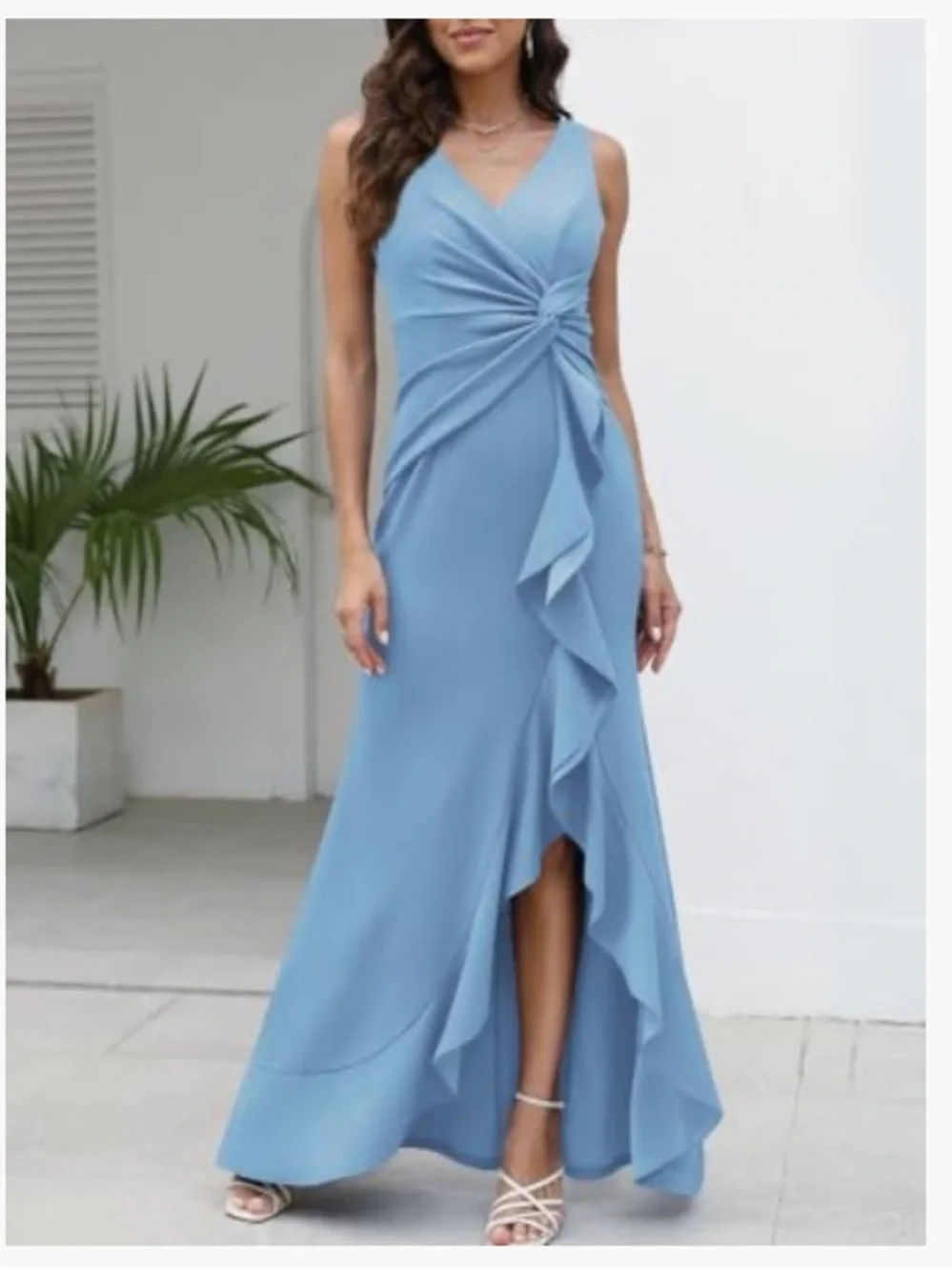 BeryLove Formal Wedding Guest Evening Midi Ruffle Dresses Prom Cocktail Party